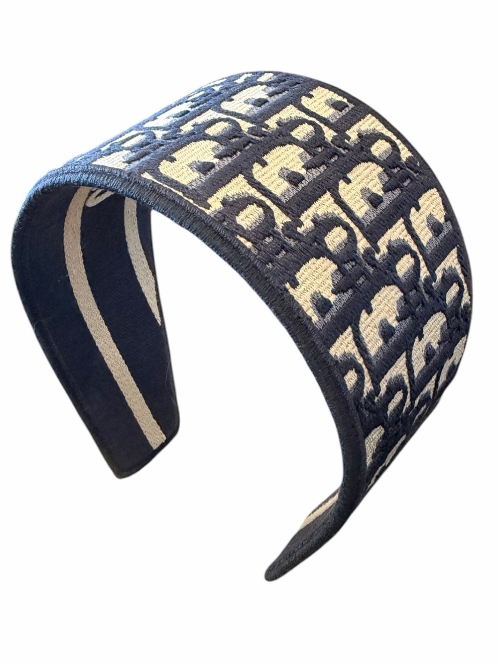 Dior Oblique Headband canvas Navy Blue - Picture 1 of 10